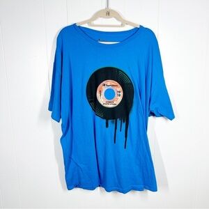 Champion Bright Blue Record Graphic Short Sleeve Plus Size Tee 2X